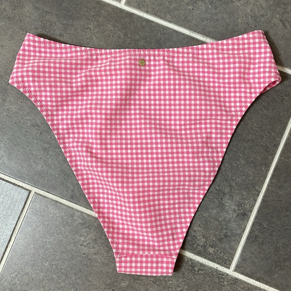 Victoria’s Secret Pink Gingham High Waisted Cheeky Bikini Bottom size Large - Picture 2 of 8